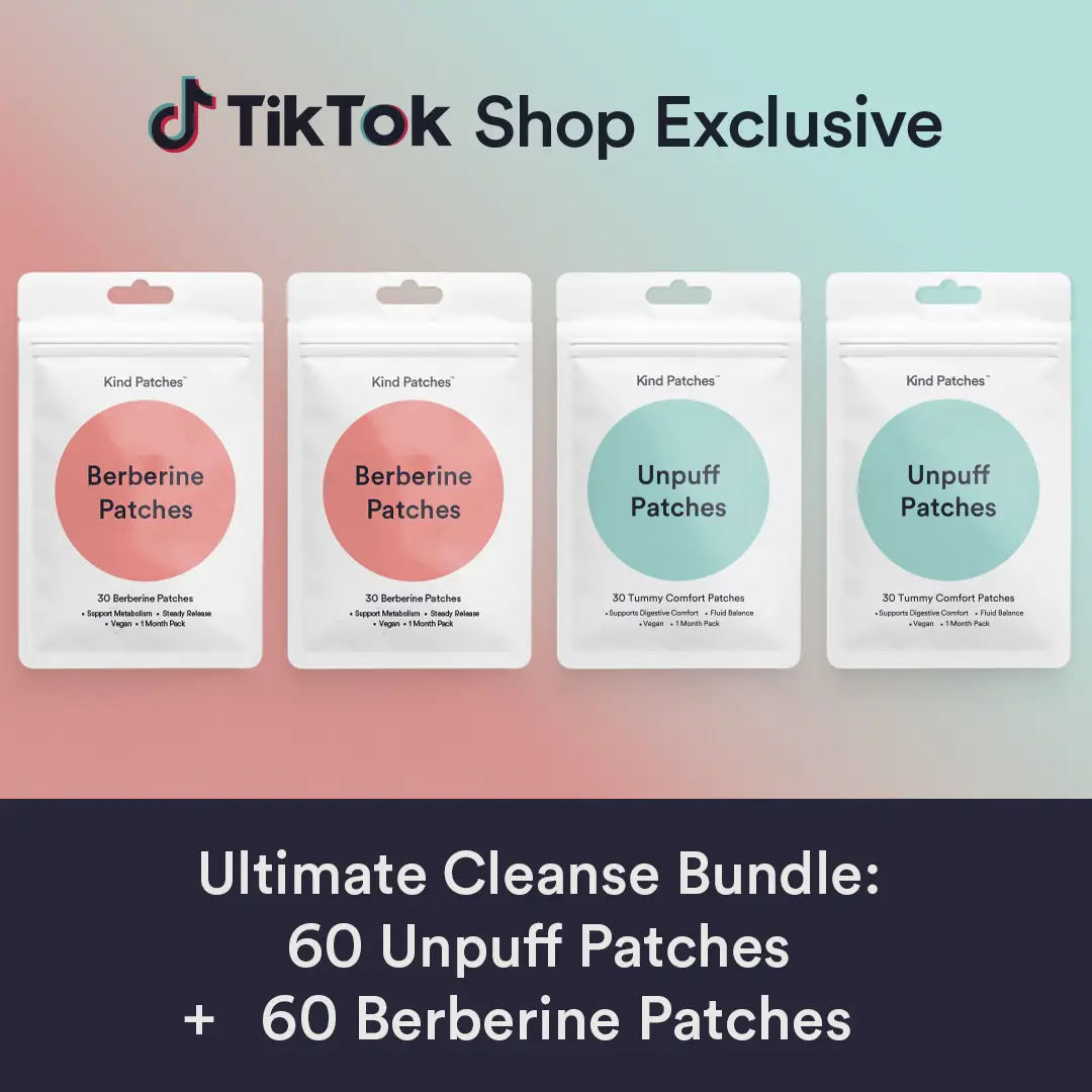 Kind Patches Ultimate Cleanse Bundle, 60 Unpuff Patches+60 Berberine Patches, Su...
