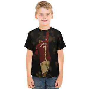 CR7 Graphic T-Shirt, Breathable Round Neck Shirt for Boys & Girls, Machine Washable Summer Top, Vibrant Print Shirt, Durable Material, Short Sleeve Shirt, Perfect for Outdoor, Kids' Casual Wear B0927-102