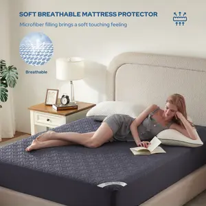 【BEDLORE】Soft Waterproof Breathable Mattress Pad, Deep Pocket Design Fits 6–15 Inch Mattresses, Dustproof Comfortable Bed Cover for Bedroom & Guest Room