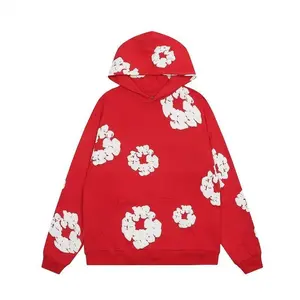 Denim Tears New Kapok Foam Print Casual Sports Pullover Hoodie & Casual Sports Joggers | Unisex Euro-American Trendy Hoodie, Comfortable and Versatile | Couple Style