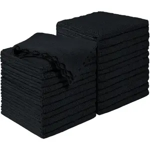 Black Microfiber Cleaning Cloths, 24 Pack Cleaning Rags for Kitchen, Lint Free, Scratch-Free, Highly Absorbent, and Reusable Cleaning Towels 11X9 inch