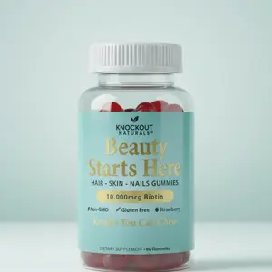 Beauty Blend 10K Luxe Glow Gummies – Thicker & Fuller Hair Support, Clear & Glowing Skin Support, Stronger Nails Support - Hair, Skin & Nails | Beauty | GMP Certified | Made in USA | FDA Registered Lab | Natural | 30 Day Supply |Biotin+| Knockout Naturals
