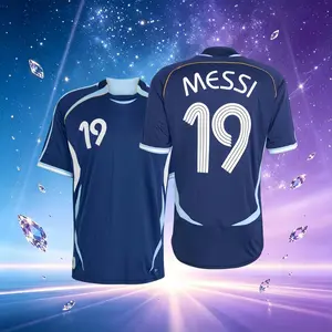 2006 Argentina Home and Away Short and Long Sleeve No.19 Messi Retro Soccer Jersey