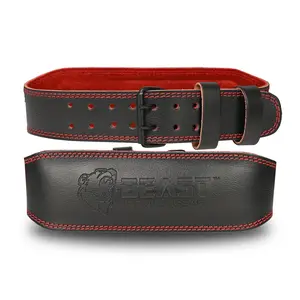 Weight Lifting Belt 4inch Leather Belt - Foam Padded Back Support Gym Belt for Bodybuilding Squat Deadlift Weight Belt, Weightlifting Belt Men Women