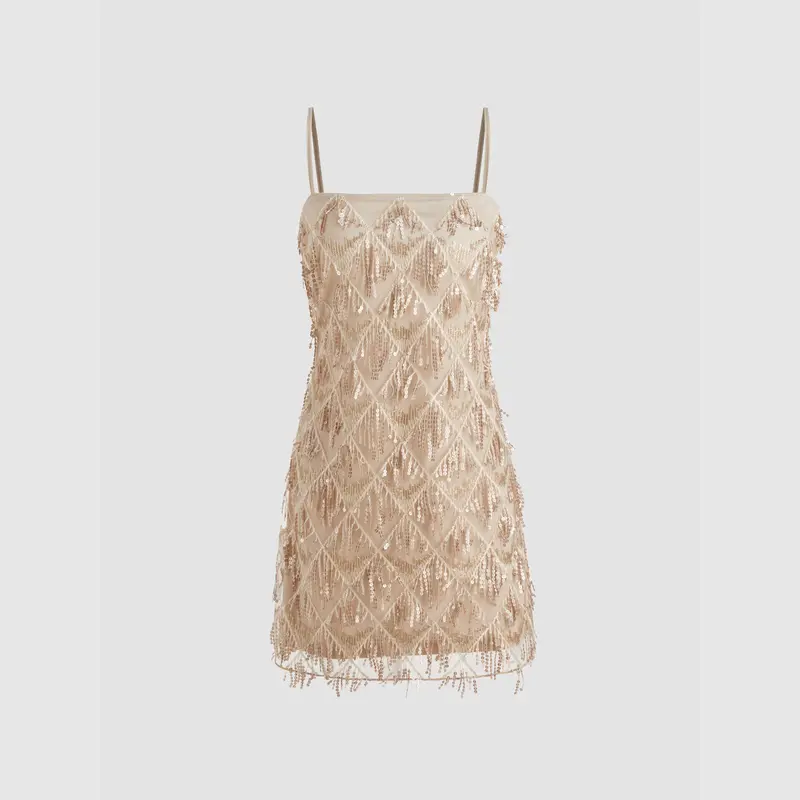 Sequin square neck dress - TikTok Shop Sequin square neck dress - TikTok Shop