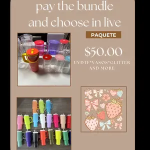 Mayoreo wholesale  bundle  Cup pen straw Topper Uvdtf and more