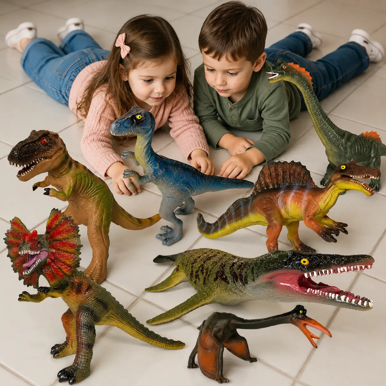Dinosaur Toys for Kids 3-5 – 7 PCS Realistic Large Dinosaur Figures Soft Jumbo Dino Toy for Boys & Girls 5-7 Years Old – Toddler Boy, Animal Dino Toys
