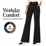 FireSwan Women's High-Waisted Stretchy Basic Work Pants - Minimalist Office Style Pull-On Wide Leg Slacks with Pockets, Legging-Like Comfort for Corporate Attire, Office Work Clothes