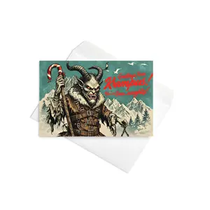 Krampus Holiday Greeting Card - Blank Inside, Perfect for Unique Winter Messages
