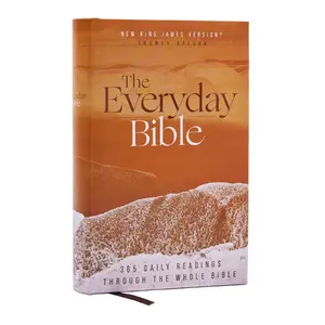 NKJV, The Everyday Bible, Hardcover, Red Letter, Comfort Print: 365 Daily Readings Through the Whole Bible by Thomas Nelson [Hardback Book]