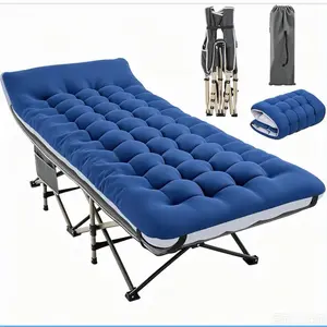 Folding Camping Cot for Adults, Portable Heavy-Duty Outdoor Bed with Mat, Storage Bag and Carry Bag, Ideal for Outdoor Travel