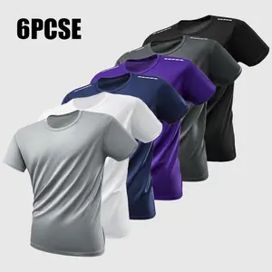 Men’s high-stretch moisture-wicking T-shirt, soft and skin-friendly, quick-drying and breathable, solid color crew neck short-sleeve athletic top, lightweight and comfortable, suitable for running, fitness, gym wear, cycling, and everyday workouts in all