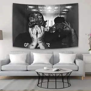 Boutique Hip Hop Duo Style Tapestry On The Wall Aesthetic Dorm Background Teen Room Decororation Fabric Poster Cloth