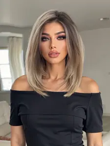 13×6 HD Transparent Lace Front Wig 14 Inch Light Brown Bob | Glueless & Easy to Wear | Heat-Resistant Synthetic | Natural-Looking, Soft Cap | Perfect for Daily Styles | Lace Frontal Wig