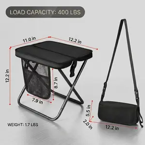 2026 New Portable Outdoor Folding Chair with Pockets - World Cup Ready Camping Stool, Weighs 1.7 lbs, 400 lbs Max Load - Perfect for Soccer Matches, Tailgating, Queuing & Fishing