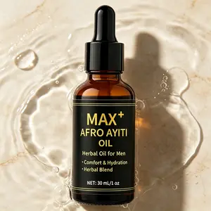 Max+ Afro Ayiti Men's Herbal Hair & Body Oil 30ml – Natural Plant-Based Liquid Haircare – Lightweight Moisturizer & Hydrating Treatment – Summer Vibes – Africa Natural Herbal Oil for Hair & Body