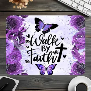 Walk By Faith Purple Mouse Pad