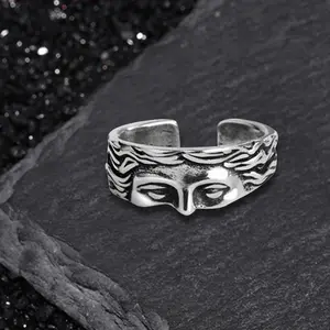 GTHIC Vintage Half Face Venus Copper Open Ring Fashion Jewelry for Daily Wear Birthday Gifts