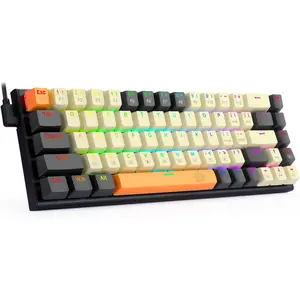 Redragon 60% Mechanical Gaming Keyboard, 68 Keys Wired Office RGB Keyboard with Arrow Keys, Programmable Macro, Red Switches for Windows Mac