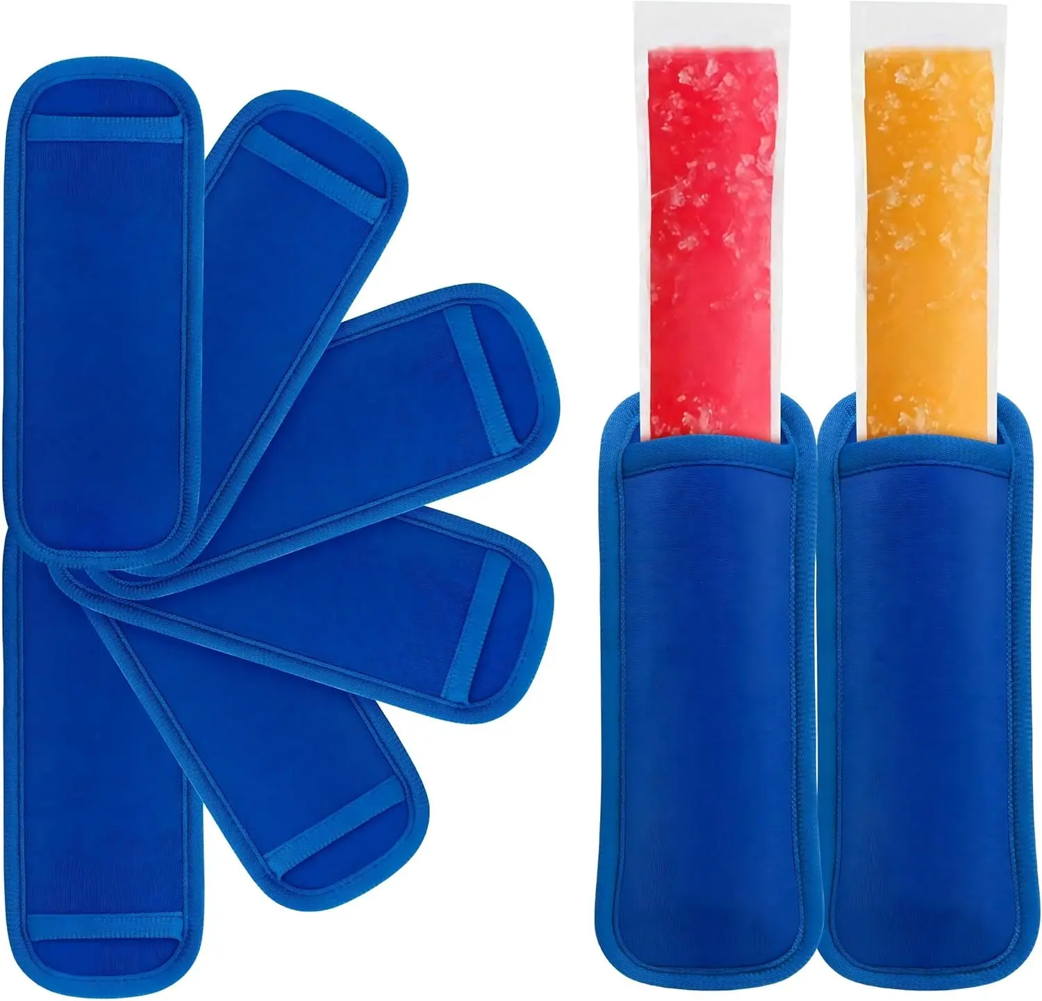 6 Pack Reusable Popsicles Frozen Bags Ice Pop Holders for kids Adults, Popsicles Molds for Reusable Yogurt Tubes Ice Pops Sleeves, Popsicle Sleeves No Drip Antifreezing Pop Bags Cool for the Summer