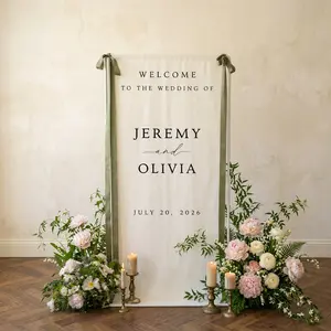 Fabric Wedding Welcome Sign Modern Wedding Welcome Sign Fabric Linen Custom Wedding ceremony Boho Wedding Welcome Sign Ceremony Sign