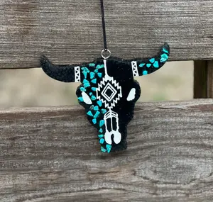 High Quality Bull Skull Turquoise Car Freshie