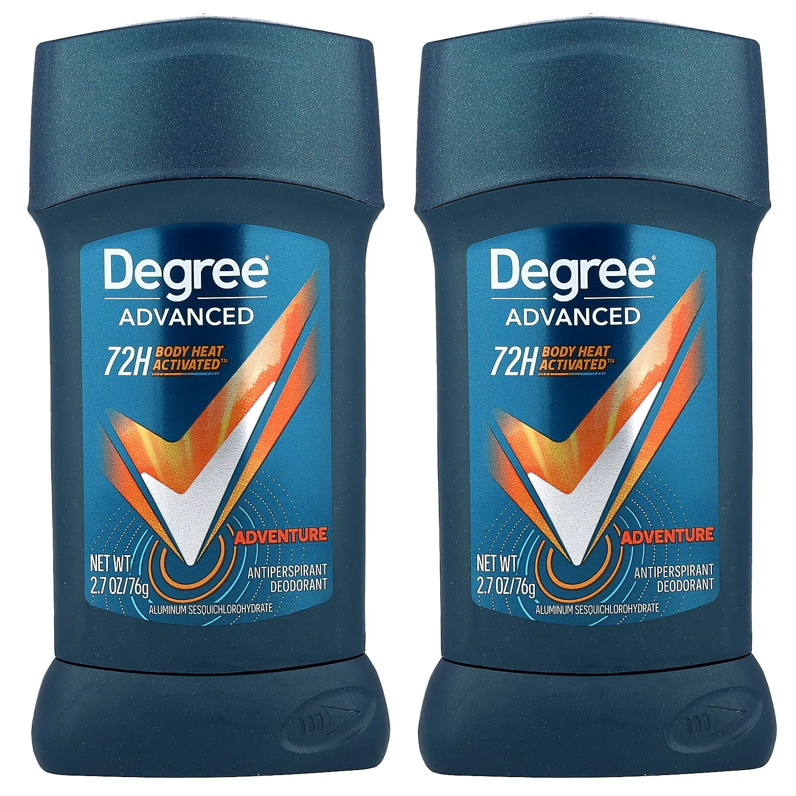Degree Advanced, 72H Body Heat Activated™, Antiperspirant Deodorant, Adventure, 2 Pack, 2.7 oz (76 g) Each