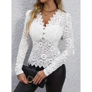 V-neck Lace Regular Top