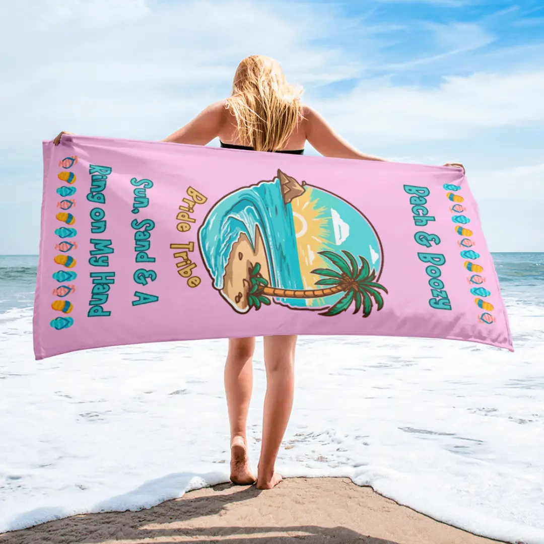 Bach & Boozy Beach Towel for Bridesmaids and Bachelorettes Print Tropical Gift Pack