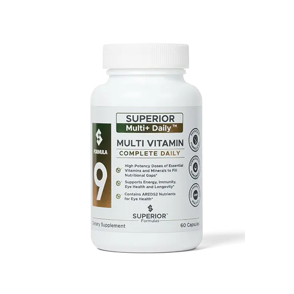 Formula 9 Multi+ Daily — AREDS2 Multivitamin, Eye & Whole-Body Support | Physician-Formulated | 60 Capsules