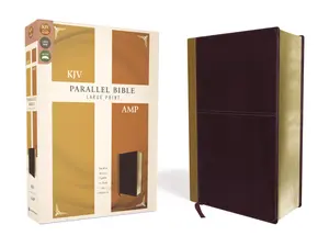 KJV, Amplified, Parallel Bible, Large Print, Leathersoft, Tan/Burgundy, Red Letter: Two Bible Versions Together for Study and Comparison by Zondervan [Leatherbound Book]