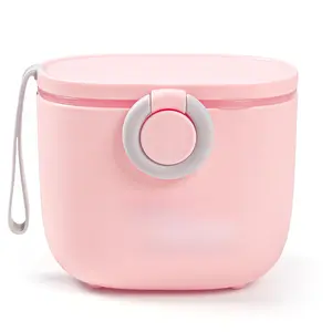 Baby Formula Dispenser, Portable Milk Powder Dispenser Container with Carry Handle and Scoop for Travel Outdoor Activities with Baby Infant, 8.8OZ, 0.55LB, 250g, 500ml (Pink)