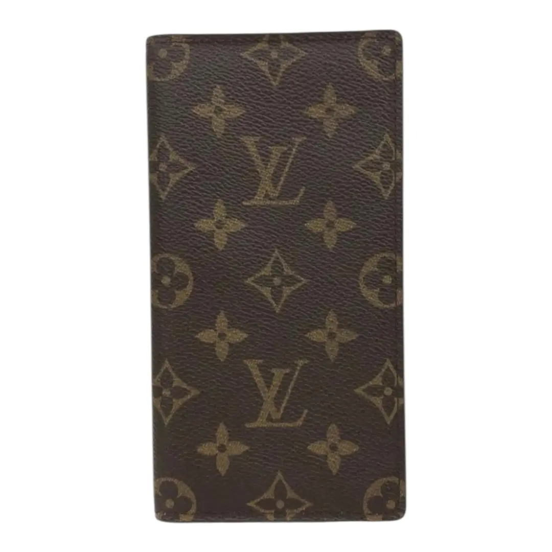 Pre-owned Louis Vuitton Coated Canvas Long Wallet LOUIS VUITTON: Brown "LV" Logo & Leather Wallet #1106