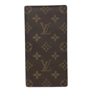 Pre-owned Louis Vuitton Coated Canvas Long Wallet LOUIS VUITTON: Brown "LV" Logo & Leather Wallet #1106