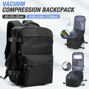 COOWOZ Travel Vacuum Compression Backpack, Airplane Personal Item Carry-On Bag, Luggage Backpack for Men and Women, Perfect for Long Journeys, Gift for Holidays, Size 42x29x15cm