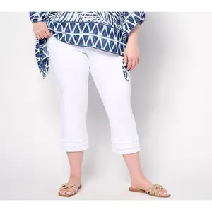 Belle by Kim Gravel Tall TripleLuxe Twill Triple Fray Crop Jean