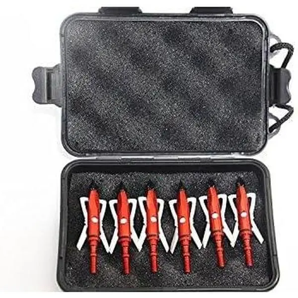Archery Hunters Broadhead Case, Compact Outdoor Storage Box with Protective Foam, Holds 6 Arrowheads, Convenient & Water-Resistant Hunting Gear, Lock, Gift, Protective Box, 35W