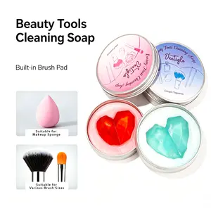 Two color optional makeup brush / beauty sponges, and powder puffs cleaning soap, super decontamination ability, mild ingredients, dense foam, more thorough cleaning  shipping  free,  Fluffy, Silicone brand sample products love gift
