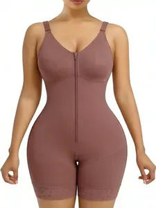 Women's Slimming Body Shaper Suit, Adjustable Strap Design, Zipper Closure, Tight-Fitting Waist Trainer, Enhances Shape & Comfort, Body Suit Shapewear