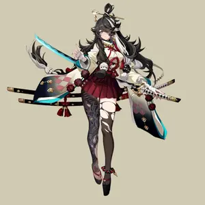 Gothic Oni Samurai Girl Sticker,  Dark Blade Anime Decal, Edgy Japanese Aesthetic Character Art