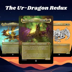 MTG Proxy 100+ Card Commander Deck The Ur Dragon Redux Dragon Tribal Five Color Theme Ready to Play Magic Style Strategy Deck Perfect Gift for Collectors and Card Players