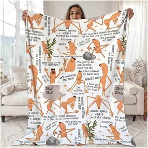 Marcus the Worm Blanket, Robert's Blanket to Help Marcus the Worm, Marcus the Worm Meme Blanket, Funny Brain Rot Meme Blanket