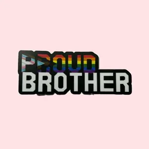 Proud Brother Sticker - 4"x2.2" Waterproof Vinyl for Cars Windows Laptops & More - Show Your Pride as an LGBTQ+ Ally