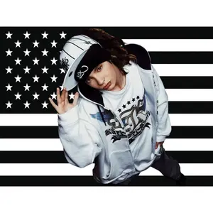 Tom Kaulitz Tokio Hotel Black American Flag Print Polyester Tapestry - Iconic Emo Rock Star Home Decor Wall Hanging, Machine Washable, Ideal for Bedrooms, Wedding Spaces (As-Show Design)