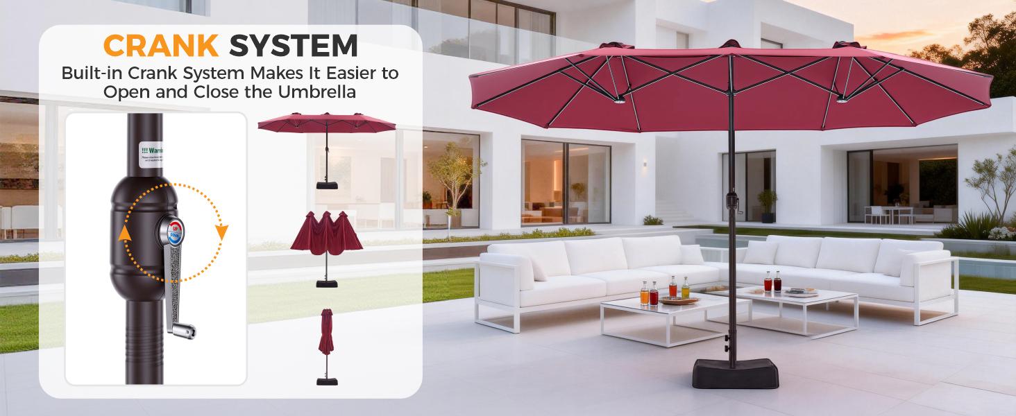 Sweetcrispy 15ft Large Rectangle Patio Umbrella - Polyester Adjustable UV Resistant Sunshade Canopy, Includes Base for Large Area Coverage, Ideal for Deck, Backyard, Adjustable Canopy, Uv Resistant Canopy Sweetcrispy 15ft Large Rectangle Patio Umbrella - Polyester Adjustable UV Resistant Sunshade Canopy, Includes Base for Large Area Coverage, Ideal for Deck, Backyard, Adjustable Canopy, Uv Resistant Canopy
