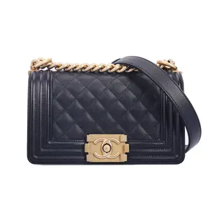 Pre-owned CHANEL Calfskin Crossbody Bags Boy Small Black 99923577 L