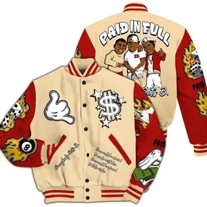 Varsity Jacket Match Dunk Low Strawberry Waffle, Everybody Paid In Full Graphic, Retro Streetwear Baseball Outerwear, Unique Fan Apparel