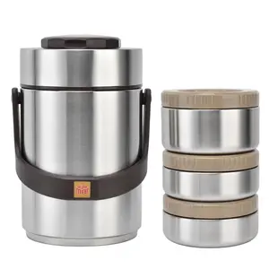 3 Layer Vacuum Insulated Barrel 2000ml 304 Stainless Steel Vacuum Insulation Lunch Box Portable 3 Layer Vacuum Insulated Barrel