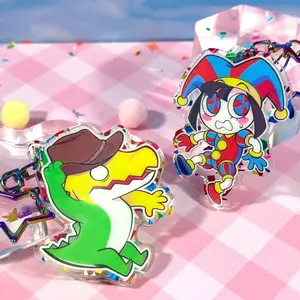 2 Ops (NOT COMBO )Pomni and Gummigoo The Amazing Digital Circus Glitter Acrylic Keychains