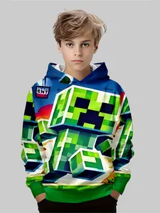 Boys' Hooded Sweatshirt with 3D Cartoon Print, Cute Spring & Fall Casual Wear, Perfect for Daily and Outdoor Activities
